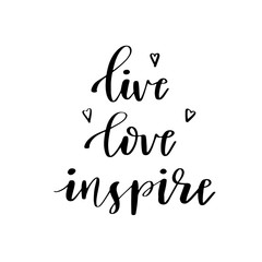 Inspirational quote 'live laugh love'