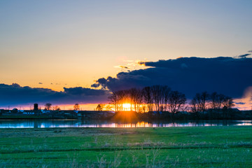 Sunset in the village