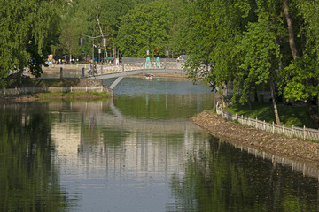 The Lianozovsky park of Moscow - the end of spring.