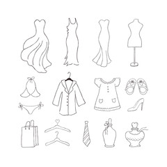 Fashion icons: clothing, shoes.