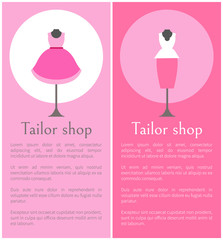 Tailor Shop Promotional Posters with Mannequins
