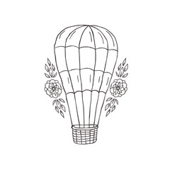 Decorative hot ballon with flowers.