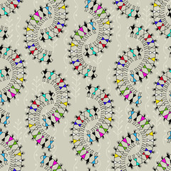seamless warli tribal art