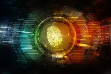 Fingerprint Scanning Technology Concept 2d Illustration