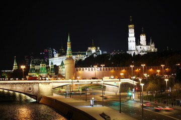 Moscow Kremlin panorama, view from Zaryadye park, Russia