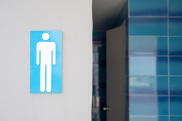 Men toilet rest room sign with copy space.