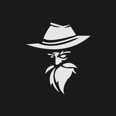 old man with hat and beard vector