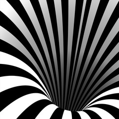 Spiral Vortex Vector. Illusion Swirl. Tunnel Hole Effect. Movement Executed In The Form. Psychedelic Effect. Geometric Background Illustration © PikePicture