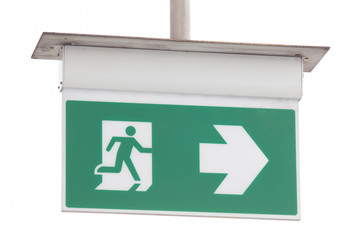 Fire exit signs on the white background.