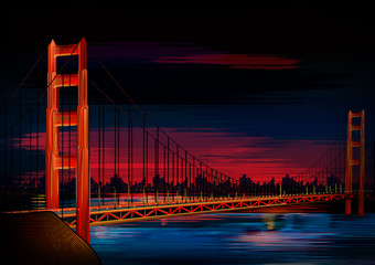 Golden Gate Bridge world famous historical monument of San Francisco