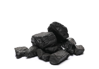 Coal pile isolated on white background