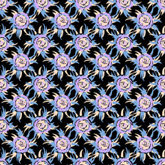 Abstract seamless vector pattern for girls, boys, clothes. Creative background with dots, geometric figures Funny wallpaper for textile and fabric. Fashion style. Colorful bright