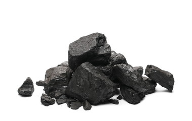 Coal pile isolated on white background