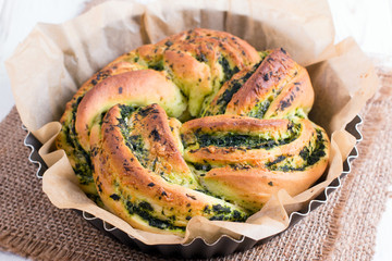 Yeast bread with garlic and herbs