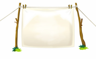 cartoon scene with laundry dryer on white background - illustration for children