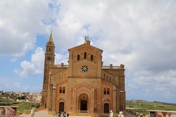 Fototapeta na wymiar Church Ta’ Pinu nearby Għarb Gozo in Malta, Mediterranean Sea