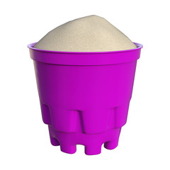 3D Rendering Pink Bucket on White