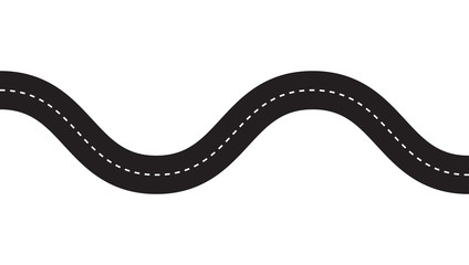 road highway, asphalt path isolated on white background