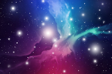 Obraz premium Astrology Mystic Outer Space Background. Vector Digital Illustration of Universe.