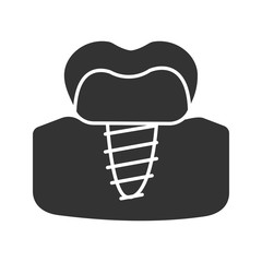 Dental implant glyph icon