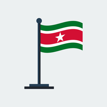 Flag Of Suriname.Flag Stand. Vector Illustration