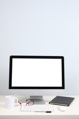 office concept:  computer on a desktop