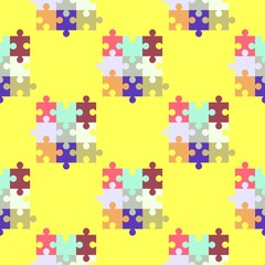  Цветные пазлы, бесшовный узор