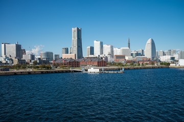 Fototapeta na wymiar Seaside cityscape Yokohama Japan