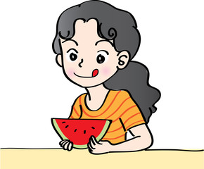 boy eat watermelon