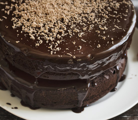 Chocolate cake food photography recipe idea