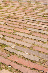 Old paving made with blocks