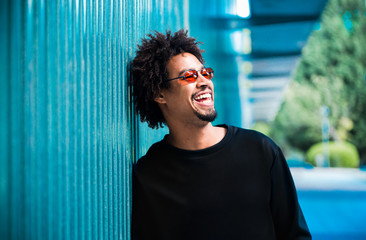 Portrait of laughing man