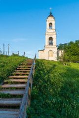 Naklejka premium Russian orthodox church, countryside.