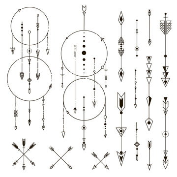 Decorative Arrows. Geometric Design Elements.