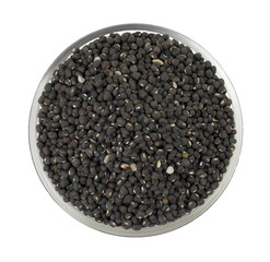 Black Gram or Black Mung isolated on White Background