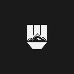 mountain minimalist logo vector design, Mountain Vector Logo Design Template