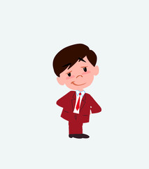 Businessman smiling peacefully.