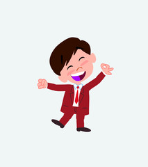 Businessman exulting in happiness