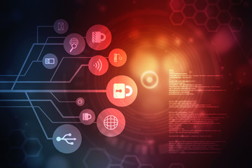 2d illustration technology background