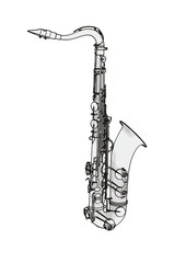 sketch of a saxophone vector