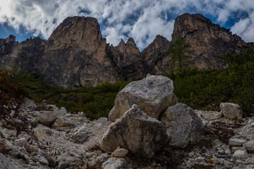 Fototapeta na wymiar Dolomites mountains and lakes, north Italy
