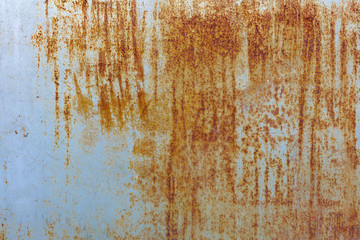 rusty metal texture of blue shade with orange color