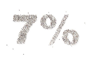 many people in form text seven percent 3d rendering