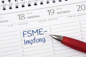 Eintrag im Kalender: FSME-Impfung