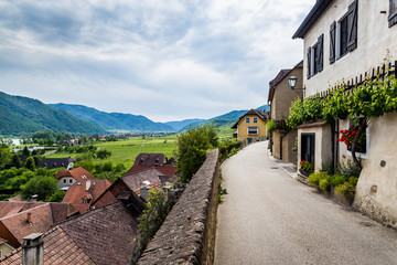 Fototapeta na wymiar Weissenkirchen in der Wachau, a town in the district of Krems-Land in Lower Austria, Wachau Valley, Austria