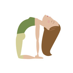 Woman doing yoga cartoon vector illustration