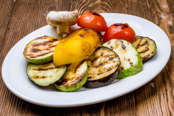 grilled vegetables on a plate