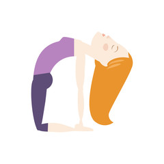Woman doing yoga cartoon vector illustration