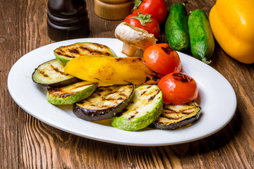 grilled vegetables on a plate