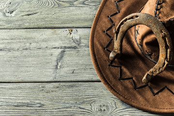 American West still life with old horseshoe